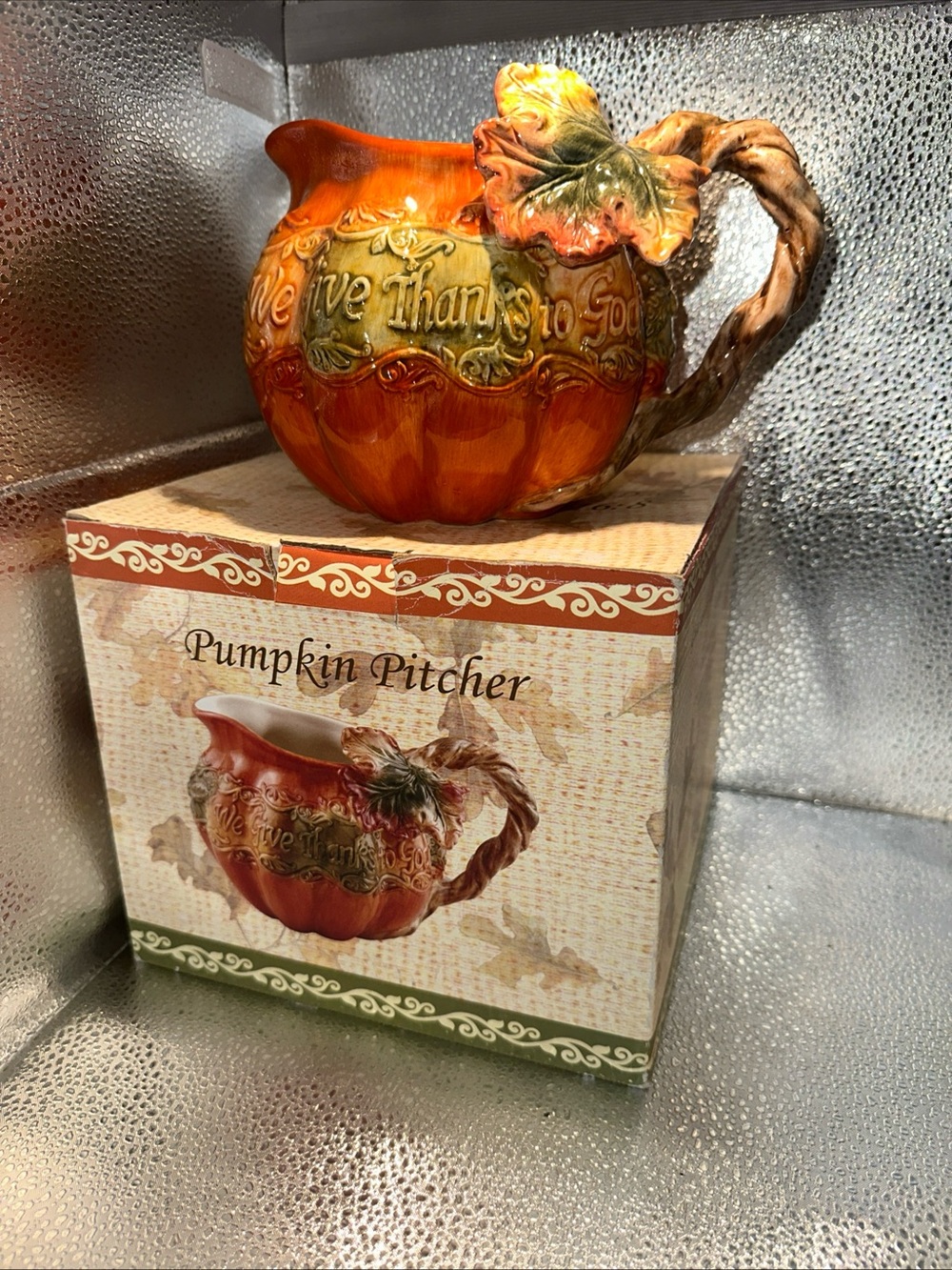 Faith at home Ceramic pumpkin pitcher